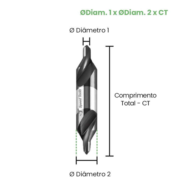 BROCA DE CENTRO MD - Ø1.5x4x45mm COBERTURA 45 HRC - Imagem 2