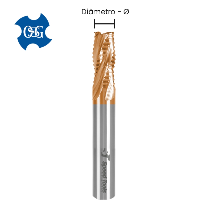 FRESA DESBASTE HSS DIN 844 4C - Ø11,0 mm COBERTURA TIN - Imagem 2