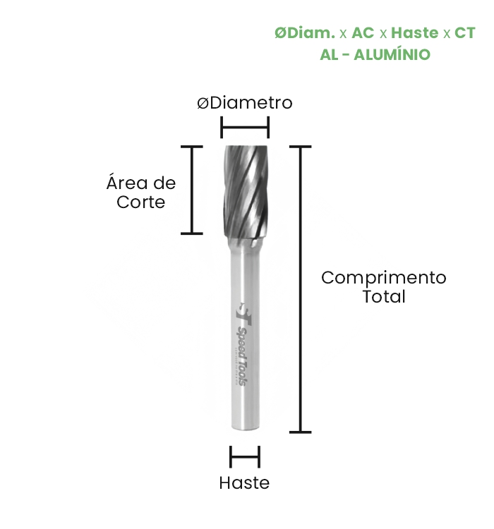 LIMA ROTATIVA MD CILÍNDRICA - Ø6X16X6X65 (AL) - Imagem 2