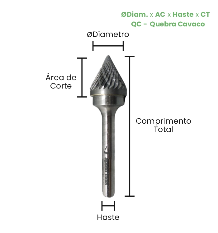 LIMA ROTATIVA MD CÔNICA 60º - Ø16,0x13,8x6x60 (QC) - Imagem 2