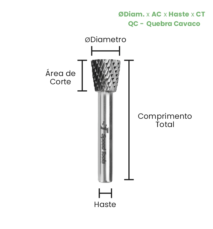 LIMA ROTATIVA MD CÔNICA INVERTIDA - Ø6,0x7x6x50 (QC) - Imagem 2