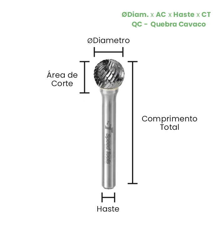 LIMA ROTATIVA MD ESFÉRICA - Ø6,0x5,4x6x50 (QC) - Imagem 2